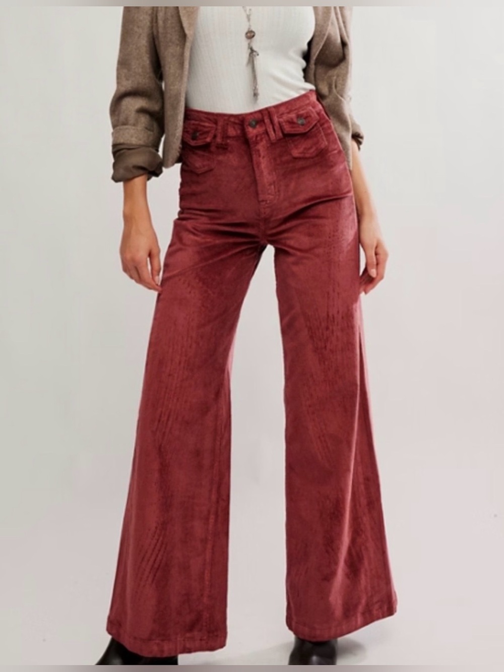 We The Free Kellee High Rise Palazzo Jeans in Brick Wall NWT
